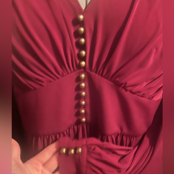 SOLD-Peasant style red dress - Picture 2 of 4